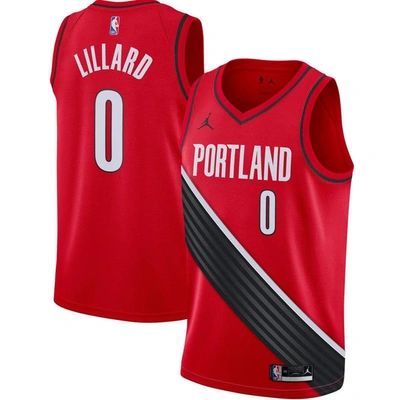 Jordan Brand Damian Lillard Red Portland Trail Blazers 2020/21 Swingman Jersey