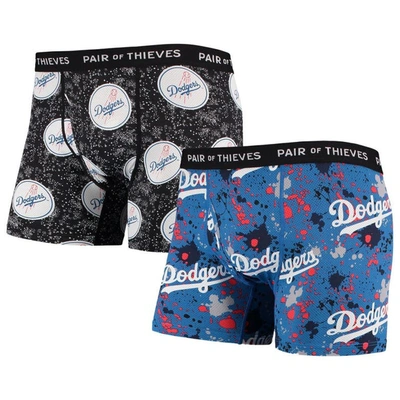 Pair Of Thieves Men's  Royal, Black Los Angeles Dodgers Super Fit 2-pack Boxer Briefs Set In Royal,black