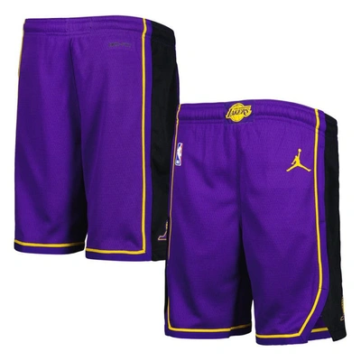 Jordan Brand Kids' Youth  Purple Los Angeles Lakers Statement Edition Swingman Performance Shorts