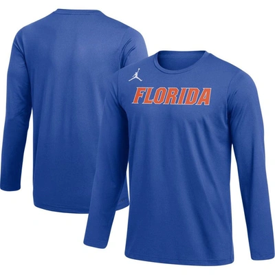 Jordan Brand Royal Florida Gators Logo Practice Performance Long Sleeve T-shirt