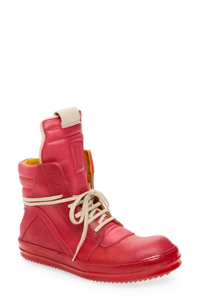 Rick Owens Geobasket High Top Sneaker In Hot Pink/ Fuchsia  display picture 2