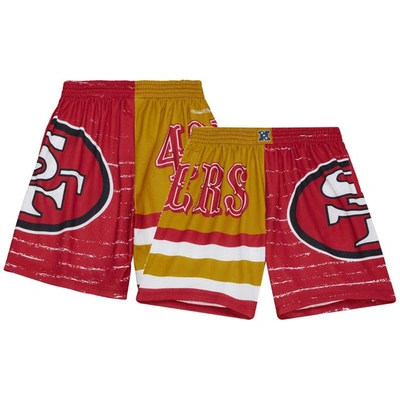 Mitchell & Ness Men's  Scarlet San Francisco 49ers Jumbotron 3.0 Shorts