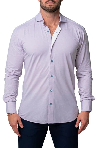 Maceoo Einstein Miami Purple Stretch Button-up Shirt