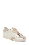 Dolce Vita Women's Zina Low Top Sneakers In White/gold Leather