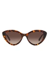 Kate Spade Junigs 55mm Gradient Cat Eye Sunglasses In Havana/brown Gradient