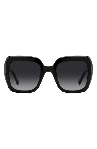 Kate Spade Naomi Acetate Square Sunglasses In Black/black Gradient