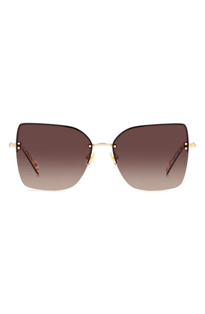Kate Spade Ariellags 58mm Gradient Cat Eye Sunglasses In Gold/brown Gradient