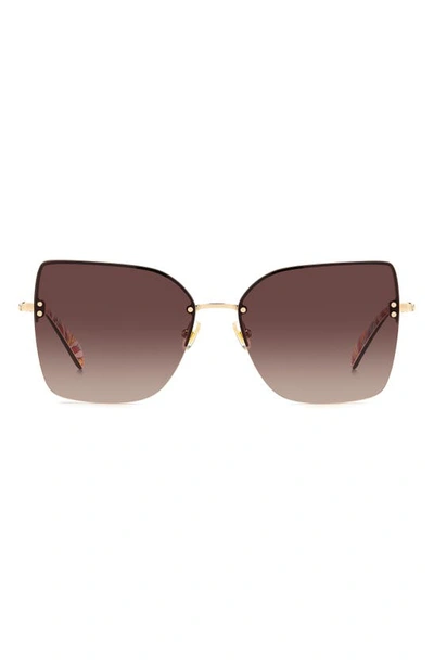 Kate Spade Ariellags 58mm Gradient Cat Eye Sunglasses In Gold