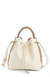 Chloé Marcie Bucket Bag In Grained Leather In Misty Ivory