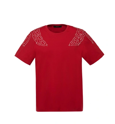 Mcm Women's Laurel Stitch T-shirt In Ruby Red