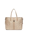 Mcm Reversible Liz Shopper In Visetos In Beige