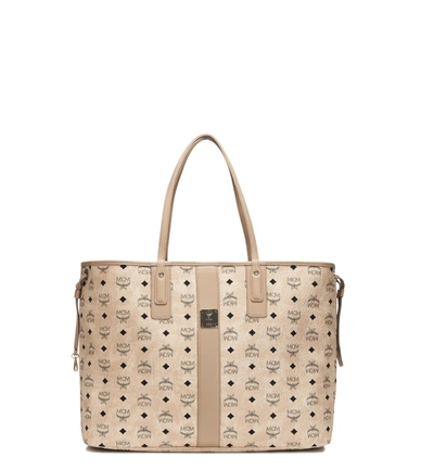 Mcm Reversible Liz Shopper In Visetos In Beige