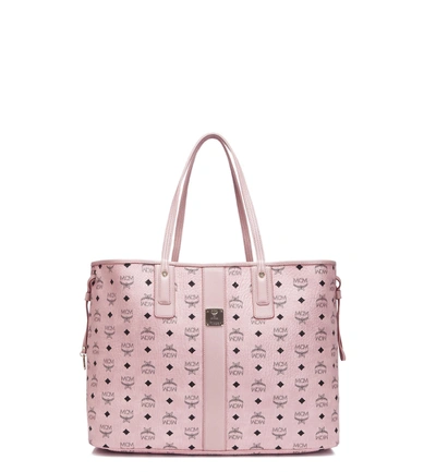 Mcm Reversible Liz Shopper In Visetos In Soft Pink