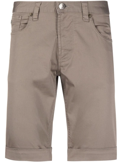 Emporio Armani Logo-plaque Chino Shorts In Grey