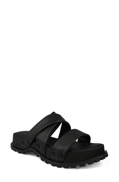 Zigi Artisan Elixa Platform Sandal In Black Leather