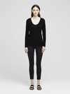 L Agence Perfect Long Sleeve Tee In Black