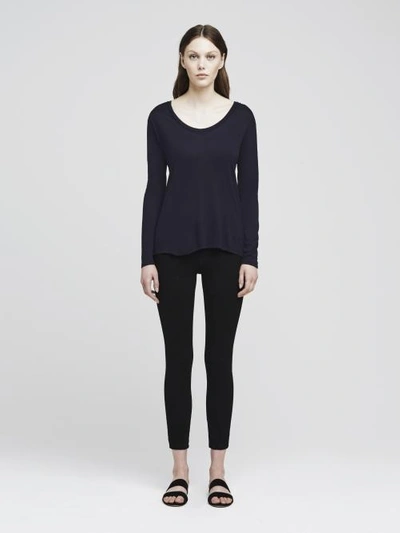 L Agence Perfect Long Sleeve Tee In Midnight