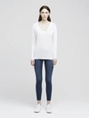 L Agence Perfect Long Sleeve Tee In White