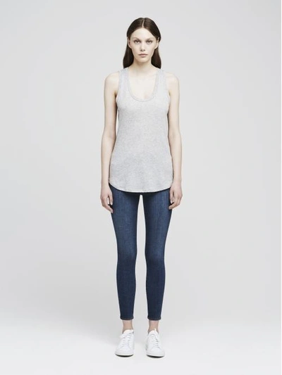 L Agence Perfect Sleeveless Tee In Heather Grey