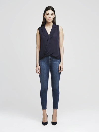 L Agence Freja Blouse In Midnight