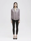 L Agence Bianca Blouse In Steel