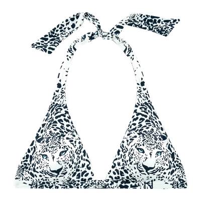 Vilebrequin Women Swimwear - Snow Tiger Triangle Shape Bikini Top - Swimming Trunk - Fleche In White