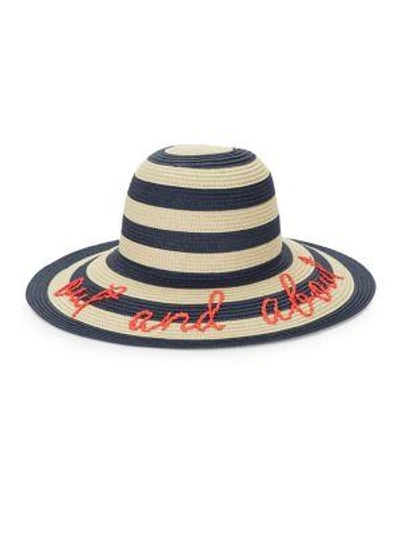 Kate Spade Out And About Sunhat In Rich Navy/ Natural/ Black