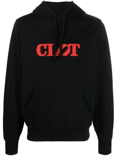 Clot Logo-print Cotton Hoodie In Black