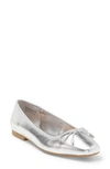 Steve Madden Seemly Woven Ballet Flat In Silver Metallic