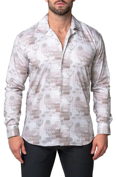 Maceoo Archemedis Regular Fit Button-up Shirt In Grey