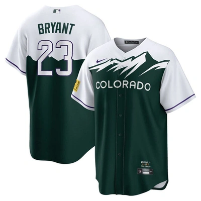 Nike Kris Bryant White/forest Green Colorado Rockies City Connect Replica Player Jersey