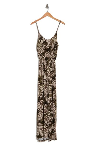 Lush Knit Maxi Dress In Olive-brown