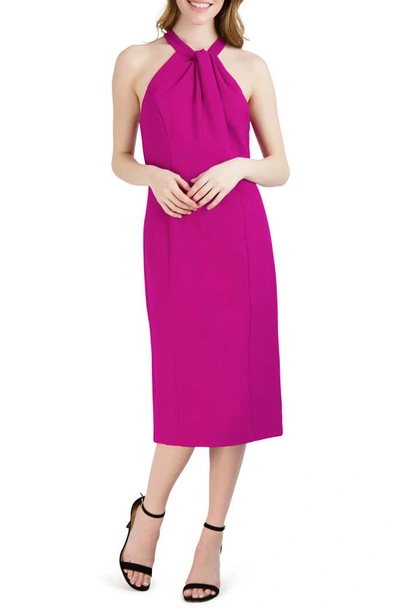 Julia Jordan Twist Neck Sheath Dress In Cassis