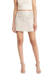 Wayf Kenny Linen Blend Wrap Skirt In Natural