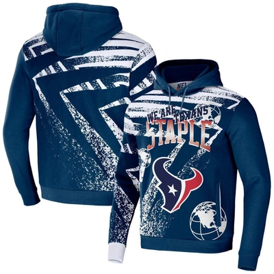 Staple Nfl X  Navy Houston Texans All Over Print Pullover Hoodie