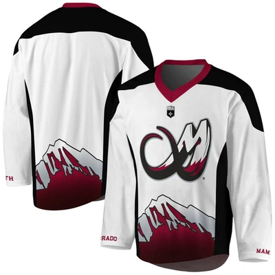 Adpro Sports White/maroon Colorado Mammoth Replica Jersey