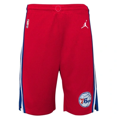 Jordan Brand Kids' Youth  Red Philadelphia 76ers Statement Edition Swingman Performance Shorts