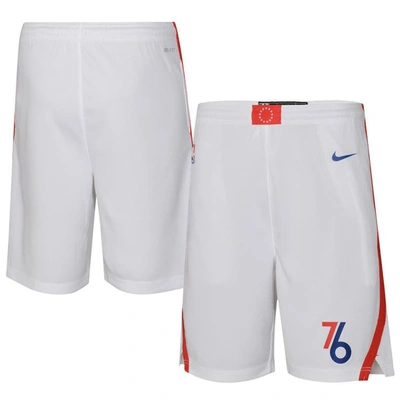 Jordan Brand Kids' Youth  White Philadelphia 76ers 2022/23 City Edition Swingman Shorts
