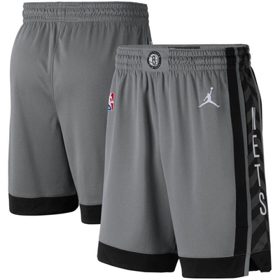 Jordan Brand Charcoal Brooklyn Nets Statement Edition Swingman Shorts