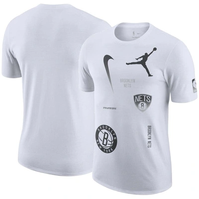 Jordan Brand White Brooklyn Nets Courtside Statement Edition Max90 T-shirt