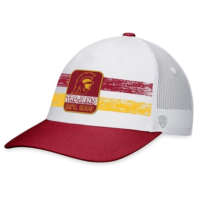 Top Of The World Men's  White, Cardinal Usc Trojans Retro Fade Snapback Hat In White,cardinal