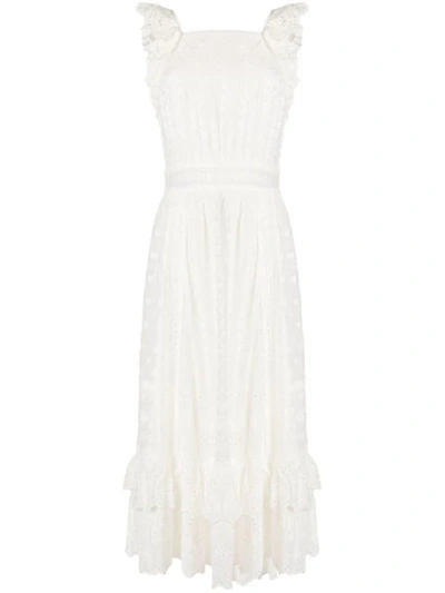 Ulla Johnson Willow Ruffled Broderie Anglaise Cotton Midi Dress In White