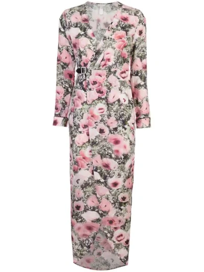fleur du mal silk wrap dress fleur du mal Cufflink Mini Wrap Dress in Icy Blue