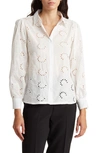 Liv Los Angeles Embroidered Cotton Eyelet Button-up Shirt In White