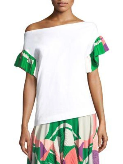 Alexis Sandi Crepe Top In Geometric Green