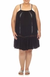 Boho Me Crochet Inset Cover-up Dress In Black