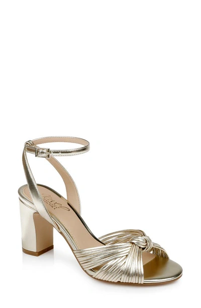 Jewel Badgley Mischka Christen Block Heel Sandal In Gold