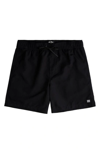 Billabong Kids' All Day Layback Swim Trunks In Black