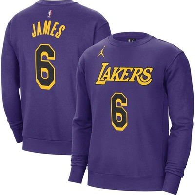 Jordan Brand Lebron James Purple Los Angeles Lakers Statement Name & Number Pullover Sweatshirt
