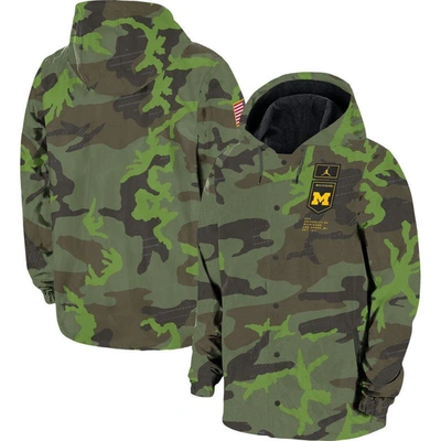 Jordan Brand Camo Michigan Wolverines Hoodie Full-snap Jacket